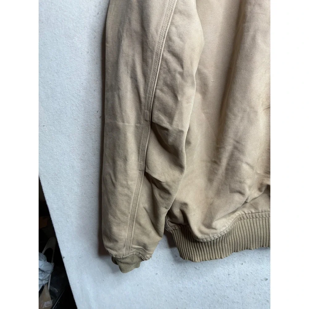 Carhartt J14 Santa Fe Jacket Mens 2XL Tall Tan Duck Canvas Distressed Workwear